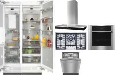 6 Piece Package Includes Refrigerator, Freezer, Cooktop, Wall Oven, Hood And Dishwasher