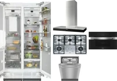 6 Piece Package Includes Refrigerator, Freezer, Cooktop, Wall Oven, Hood And Dishwasher