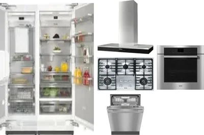6 Piece Package Includes Refrigerator, Freezer, Cooktop, Wall Oven, Hood And Dishwasher