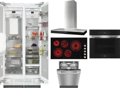 6 Piece Package Includes Refrigerator, Freezer, Cooktop, Wall Oven, Hood And Dishwasher