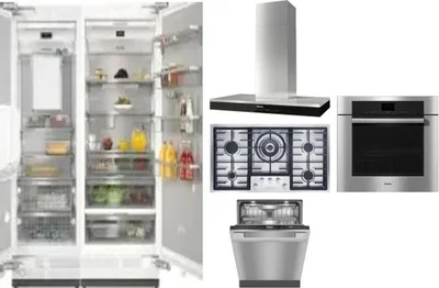 6 Piece Package Includes Refrigerator, Freezer, Cooktop, Wall Oven, Hood And Dishwasher