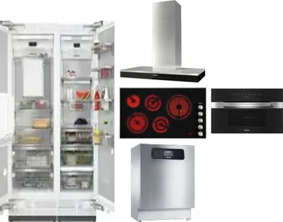 6 Piece Package Includes Refrigerator, Freezer, Cooktop, Wall Oven, Hood And Dishwasher