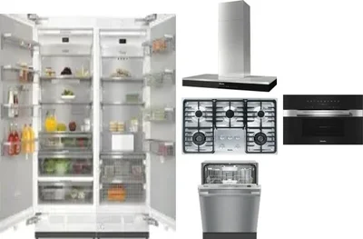 6 Piece Package Includes Refrigerator, Freezer, Cooktop, Wall Oven, Hood And Dishwasher