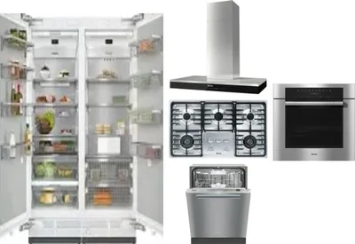 6 Piece Package Includes Refrigerator, Freezer, Cooktop, Wall Oven, Hood And Dishwasher