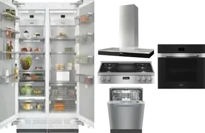 6 Piece Package Includes Refrigerator, Freezer, Cooktop, Wall Oven, Hood And Dishwasher