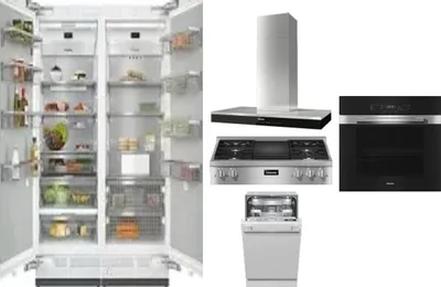 6 Piece Package Includes Refrigerator, Freezer, Cooktop, Wall Oven, Hood And Dishwasher