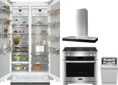 5 Piece Package Includes Refrigerator, Freezer, Range, Hood And Dishwasher