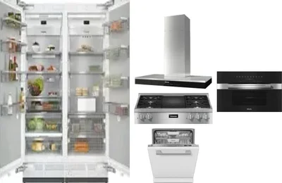 6 Piece Package Includes Refrigerator, Freezer, Cooktop, Wall Oven, Hood And Dishwasher