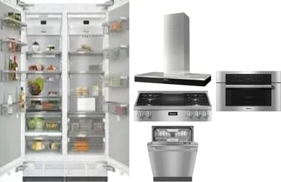 6 Piece Package Includes Refrigerator, Freezer, Cooktop, Wall Oven, Hood And Dishwasher