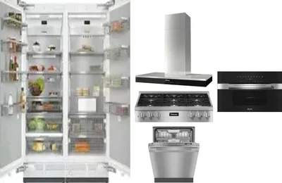 6 Piece Package Includes Refrigerator, Freezer, Cooktop, Wall Oven, Hood And Dishwasher