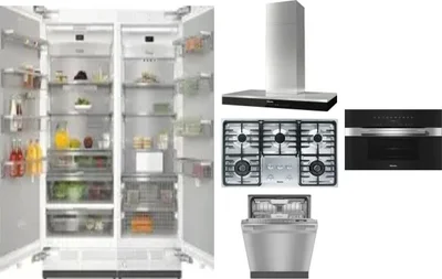 6 Piece Package Includes Refrigerator, Freezer, Cooktop, Wall Oven, Hood And Dishwasher