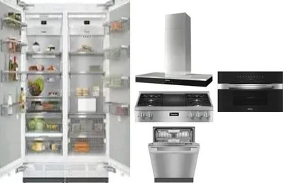6 Piece Package Includes Refrigerator, Freezer, Cooktop, Wall Oven, Hood And Dishwasher