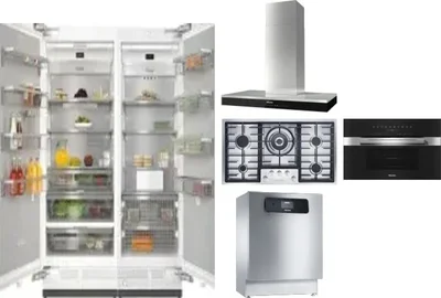 6 Piece Package Includes Refrigerator, Freezer, Cooktop, Wall Oven, Hood And Dishwasher