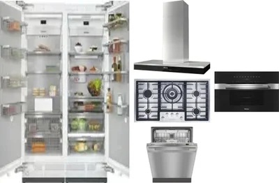 6 Piece Package Includes Refrigerator, Freezer, Cooktop, Wall Oven, Hood And Dishwasher