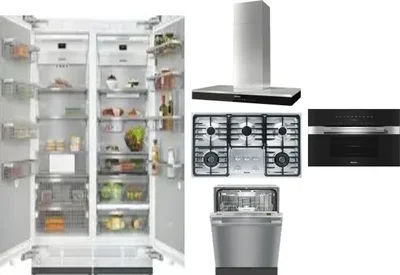 6 Piece Package Includes Refrigerator, Freezer, Cooktop, Wall Oven, Hood And Dishwasher
