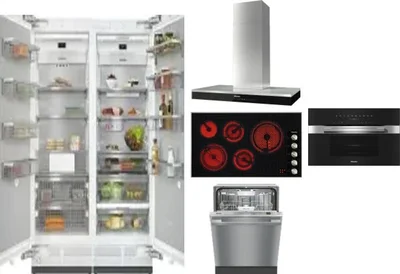6 Piece Package Includes Refrigerator, Freezer, Cooktop, Wall Oven, Hood And Dishwasher