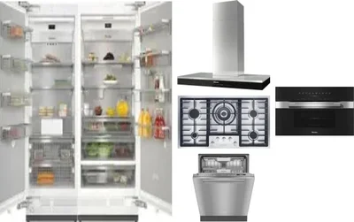 6 Piece Package Includes Refrigerator, Freezer, Cooktop, Wall Oven, Hood And Dishwasher