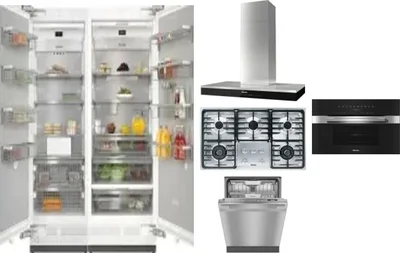 6 Piece Package Includes Refrigerator, Freezer, Cooktop, Wall Oven, Hood And Dishwasher