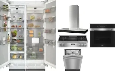6 Piece Package Includes Refrigerator, Freezer, Cooktop, Wall Oven, Hood And Dishwasher