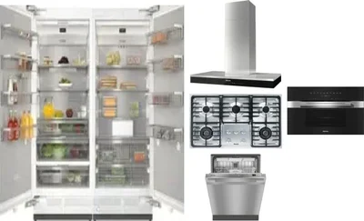 6 Piece Package Includes Refrigerator, Freezer, Cooktop, Wall Oven, Hood And Dishwasher