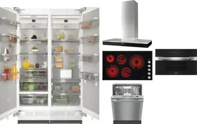 6 Piece Package Includes Refrigerator, Freezer, Cooktop, Wall Oven, Hood And Dishwasher