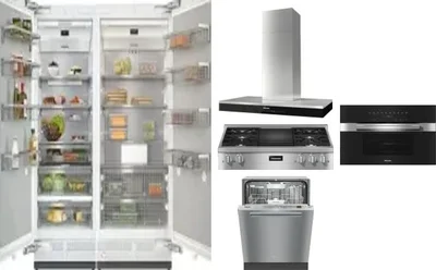 6 Piece Package Includes Refrigerator, Freezer, Cooktop, Wall Oven, Hood And Dishwasher