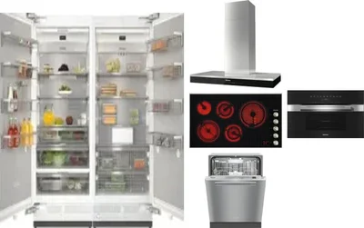 6 Piece Package Includes Refrigerator, Freezer, Cooktop, Wall Oven, Hood And Dishwasher