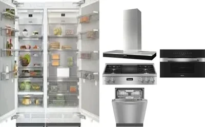 6 Piece Package Includes Refrigerator, Freezer, Cooktop, Wall Oven, Hood And Dishwasher