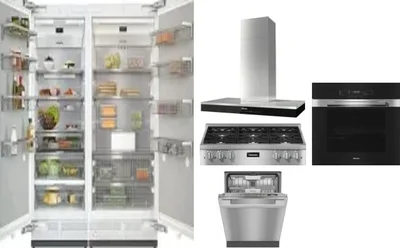 6 Piece Package Includes Refrigerator, Freezer, Cooktop, Wall Oven, Hood And Dishwasher