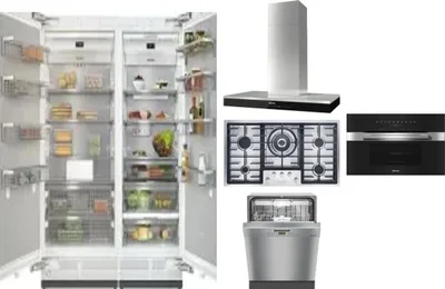 6 Piece Package Includes Refrigerator, Freezer, Cooktop, Wall Oven, Hood And Dishwasher