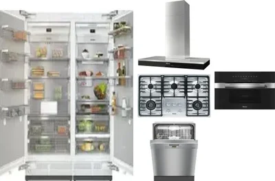 6 Piece Package Includes Refrigerator, Freezer, Cooktop, Wall Oven, Hood And Dishwasher