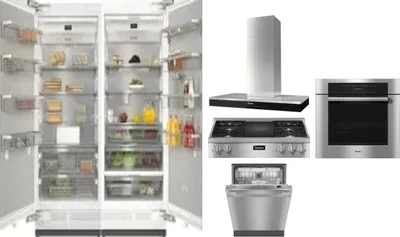 6 Piece Package Includes Refrigerator, Freezer, Cooktop, Wall Oven, Hood And Dishwasher