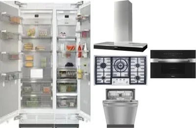 6 Piece Package Includes Refrigerator, Freezer, Cooktop, Wall Oven, Hood And Dishwasher