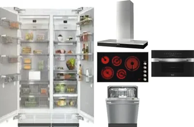 6 Piece Package Includes Refrigerator, Freezer, Cooktop, Wall Oven, Hood And Dishwasher
