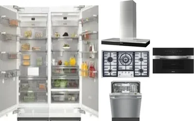 6 Piece Package Includes Refrigerator, Freezer, Cooktop, Wall Oven, Hood And Dishwasher