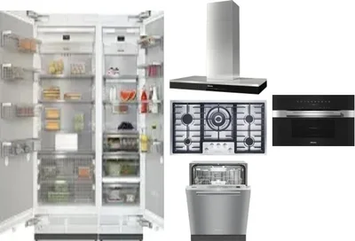 6 Piece Package Includes Refrigerator, Freezer, Cooktop, Wall Oven, Hood And Dishwasher