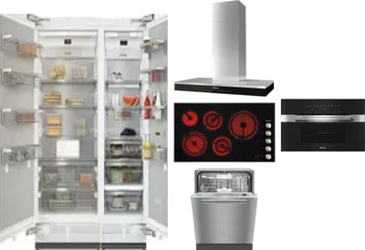 6 Piece Package Includes Refrigerator, Freezer, Cooktop, Wall Oven, Hood And Dishwasher