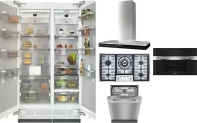 6 Piece Package Includes Refrigerator, Freezer, Cooktop, Wall Oven, Hood And Dishwasher