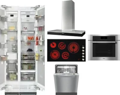 6 Piece Package Includes Refrigerator, Freezer, Cooktop, Wall Oven, Hood And Dishwasher