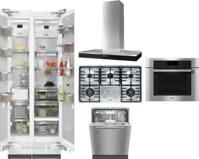 6 Piece Package Includes Refrigerator, Freezer, Cooktop, Wall Oven, Hood And Dishwasher