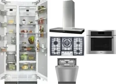 6 Piece Package Includes Refrigerator, Freezer, Cooktop, Wall Oven, Hood And Dishwasher