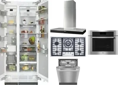 6 Piece Package Includes Refrigerator, Freezer, Cooktop, Wall Oven, Hood And Dishwasher