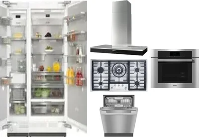 6 Piece Package Includes Refrigerator, Freezer, Cooktop, Wall Oven, Hood And Dishwasher