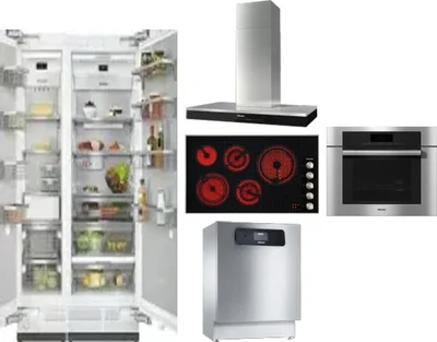 6 Piece Package Includes Refrigerator, Freezer, Cooktop, Wall Oven, Hood And Dishwasher