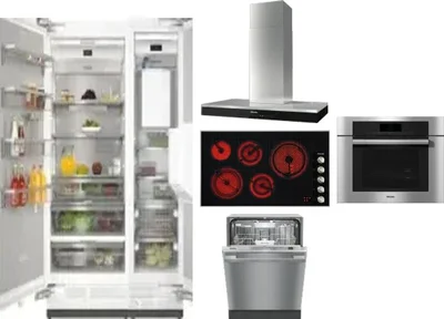 6 Piece Package Includes Refrigerator, Freezer, Cooktop, Wall Oven, Hood And Dishwasher