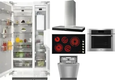6 Piece Package Includes Refrigerator, Freezer, Cooktop, Wall Oven, Hood And Dishwasher