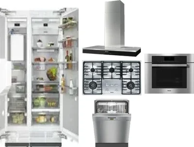 6 Piece Package Includes Refrigerator, Freezer, Cooktop, Wall Oven, Hood And Dishwasher