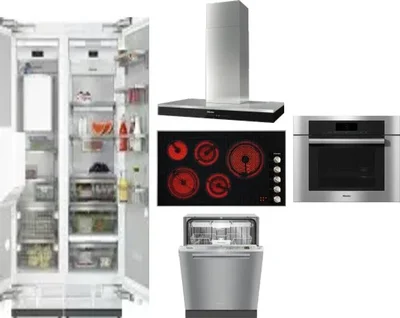 6 Piece Package Includes Refrigerator, Freezer, Cooktop, Wall Oven, Hood And Dishwasher