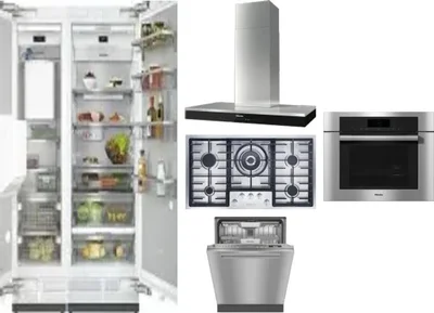 6 Piece Package Includes Refrigerator, Freezer, Cooktop, Wall Oven, Hood And Dishwasher