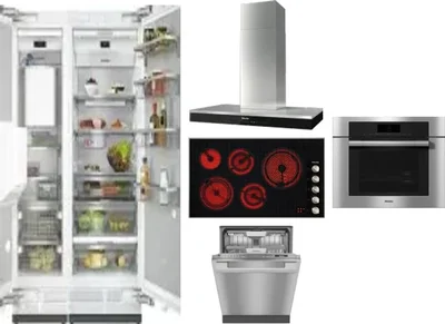 6 Piece Package Includes Refrigerator, Freezer, Cooktop, Wall Oven, Hood And Dishwasher